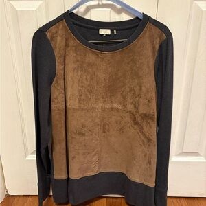 Ecru Women's Crewneck Sweater in Brown and Black